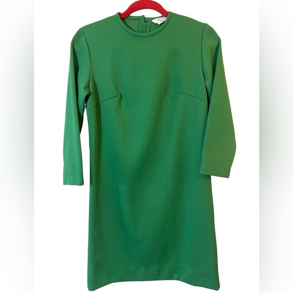 Vintage 60s Sears Kelly Green Short Mod Shift Dress - Picture 5 of 13